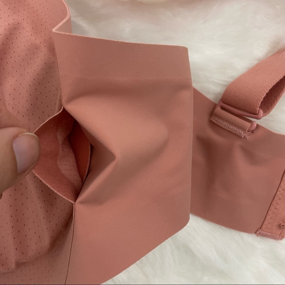 Knix Padded V-Neck Bra with Wide Straps, Size 2, in Color "Pink Ginger" - Picture 4 of 8